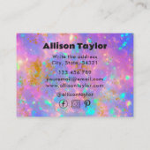 レトロ抽象芸術金ゴールド火オパールジェムストンヘアスタイリスト 名刺 (裏面)