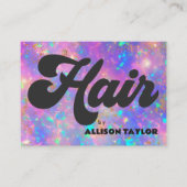 レトロ抽象芸術金ゴールド火オパールジェムストンヘアスタイリスト 名刺 (正面)