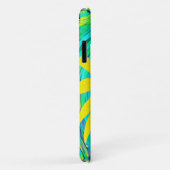 レトロ抽象芸術黄色い花オンアクアスワール Case-Mate iPhoneケース (裏面/右)