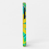 レトロ抽象芸術黄色い花オンアクアスワール Case-Mate iPhoneケース (裏面/左)