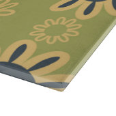 レトロ抽象芸術黒と黄色の花のパターン カッティングボード (角)