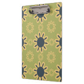 レトロ抽象芸術黒と黄色の花のパターン クリップボード (左)