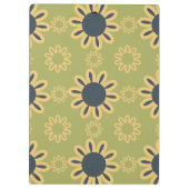 レトロ抽象芸術黒と黄色の花のパターン クリップボード (裏面)