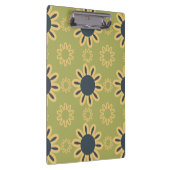 レトロ抽象芸術黒と黄色の花のパターン クリップボード (右)