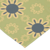 レトロ抽象芸術黒と黄色の花のパターン テーブルクロス (アングル)