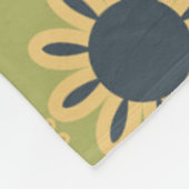 レトロ抽象芸術黒と黄色の花のパターン フリースブランケット (角)