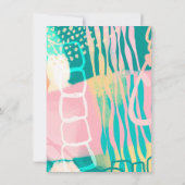 レトロ抽象芸術 |カップルの赤ちゃんシャワー 招待状 (裏面)