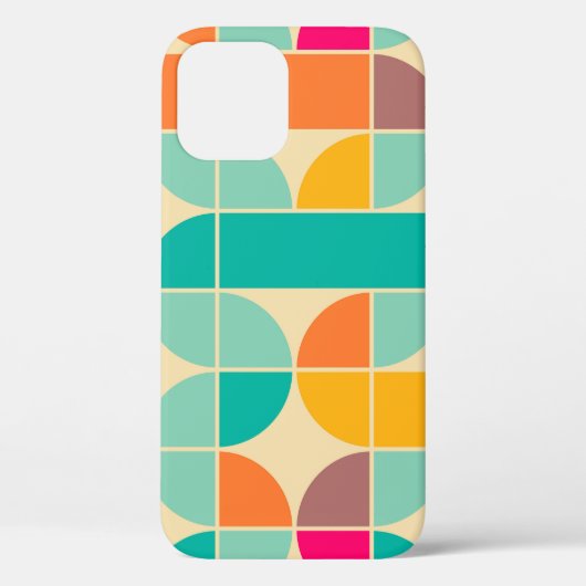 レトロ抽象芸術：シームレスなデザイン。 Case-Mate iPhoneケース (裏面)