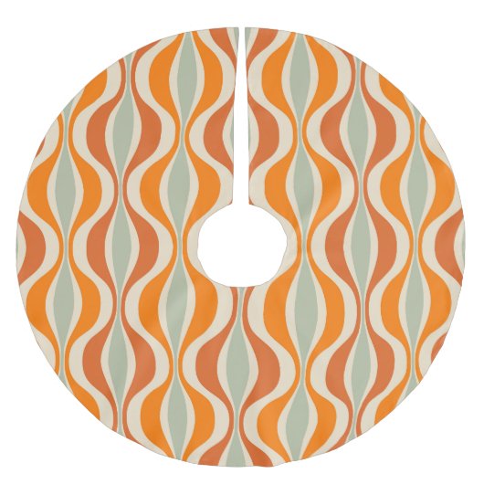 レトロ抽象芸術: 50s~60sシームレスなスタイル ブラッシュドポリエステルツリースカート (正面)