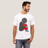 レトロ抽象表現主義 落ち込んだ顔イラスト Tシャツ (正面フル)