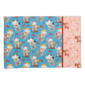 レトロ招き猫日本のなびくラッキーキャットコイ 枕カバー (正面右)