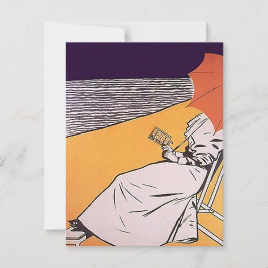 レトロ招待状サマーハウス~ビーチホームパーティー 招待状 (正面)