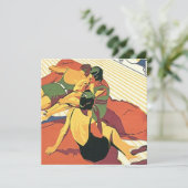 レトロ招待状サマーハウス~ビーチ~プールパーティー 招待状 (スタンド正面)