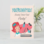 レトロ招待状美しい院卒業者パーティー 招待状 (スタンド正面)