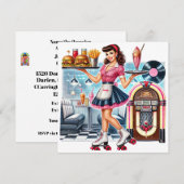 レトロ招待状 招待状 (正面/裏面)