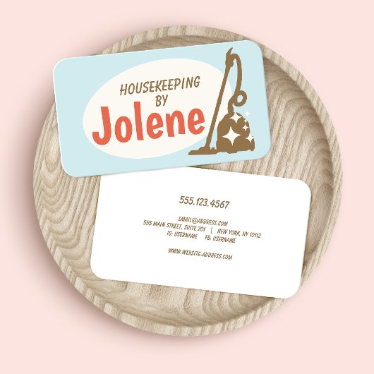 レトロ掃除機サービス名刺 名刺