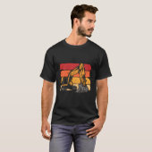 レトロ掘削機掘削トラック建築 Tシャツ (正面フル)