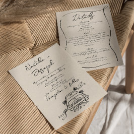 レトロ描が自分の中で可愛結婚い 招待状