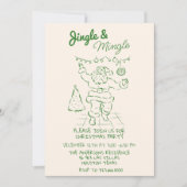 レトロ描ジングル&ミングルクリスマスサンタパーティー 招待状 (正面)