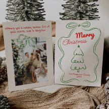 レトロ描レッドグリーンヴィンテージクリスマスツリーボウ