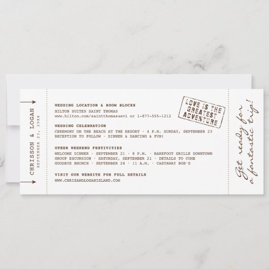 レトロ搭乗券とパスポート印紙日付を保存 案内状 (裏面)