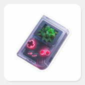 レトロ携帯ゲーム機ステッカー スクエアシール (正面)