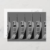 レトロ携帯電話グラフィック ポストカード (正面/裏面)