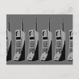 レトロ携帯電話グラフィック ポストカード