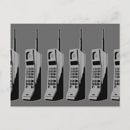 レトロ携帯電話グラフィック ポストカード (正面)