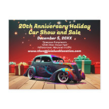 レトロ改造オートホリデーギフトはがき