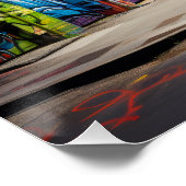 レトロ改造グラフィティアーバンランドスケープアートプリント ポスター (コーナー)