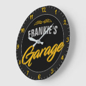 レトロ改造ネオンスタイルバイクもしくは自転車に乗る人カスタムガレージ ラージ壁時計 (傾斜)