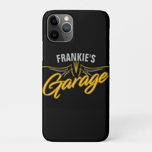 レトロ改造ネオンスタイルバイクもしくは自転車に乗る人カスタムガレージ Case-Mate iPhoneケース (裏)