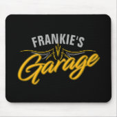 レトロ改造ネオンピンプリペスバイクもしくは自転車に乗る人カスタムガレージ マウスパッド (正面)