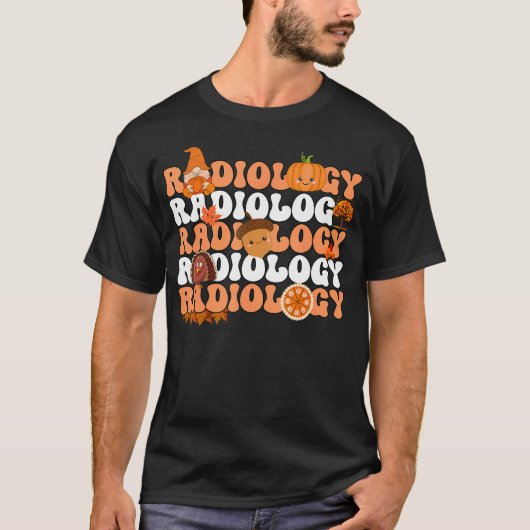 レトロ放射線医学カボチャ放射線科X線秋は Tシャツ (正面)