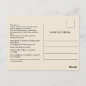 レトロ政治キャンペーン募金招待状 ポストカード (裏面)