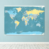 レトロ政治マップ キャンバスプリント (インサイチュ (ウッドフロア))