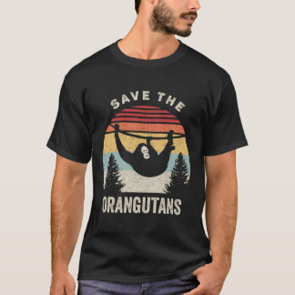 レトロ救オラングタンシャツオラングタン動物愛好家 Tシャツ