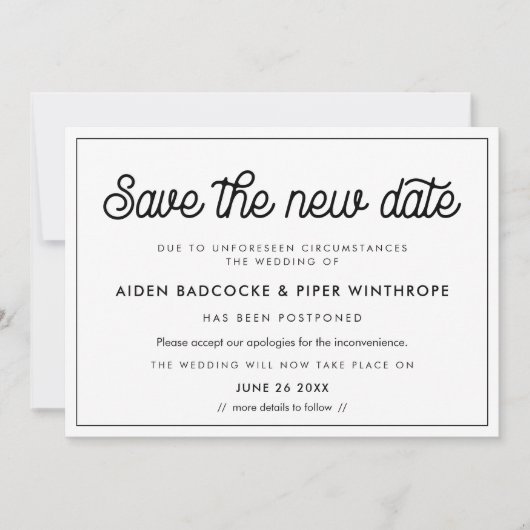 レトロ救ヴィンテージの新しい日付カード 招待状 (正面)