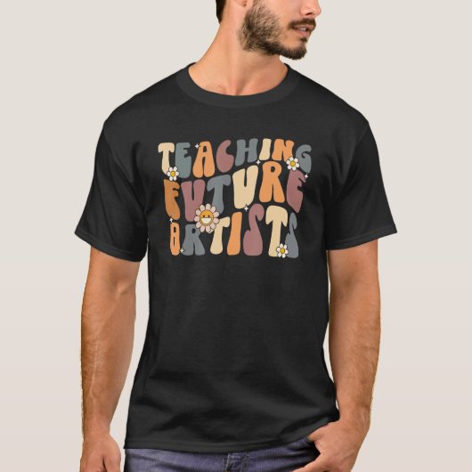 レトロ教えのGroovyの未来のアーティスト戻るSchooo Tシャツ (正面)