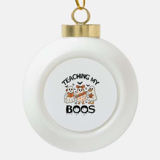 レトロ教えズマイボスハロウィーン セラミックボールオーナメント (正面)