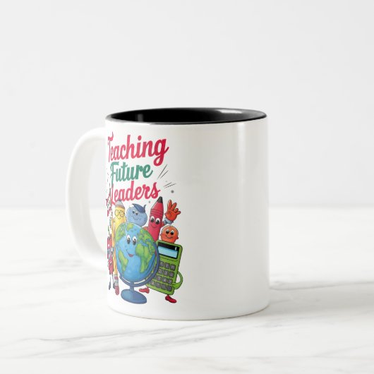 レトロ教え未来指導者先生学校 ツートーンマグカップ (正面左)