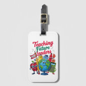 レトロ教え未来指導者先生学校 ラゲッジタグ (正面縦)