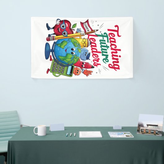 レトロ教え未来指導者先生学校 横断幕 (トレードショー)