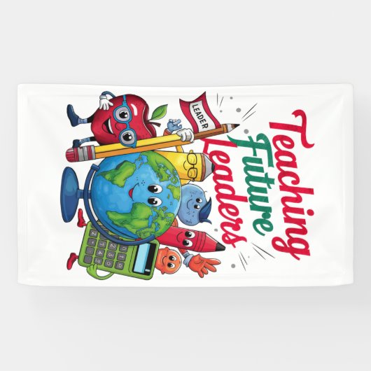 レトロ教え未来指導者先生学校 横断幕 (横)