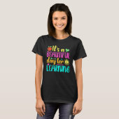 レトロ教師のための美しい学習の日 Tシャツ (正面フル)