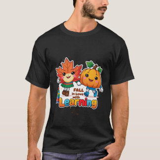 レトロ教師の秋PNG、学習に恋する Tシャツ