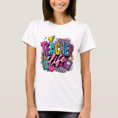 レトロ教師ライフ Tシャツ (正面)