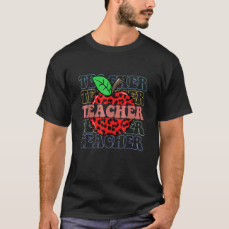 レトロ教師 励ましのカラフル小学校 Tシャツ