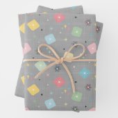 レトロ散乱原子星爆発パターン ラッピングペーパーシート (インサイチュ)